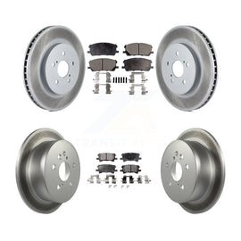 Front Rear Coated Brake Rotors Ceramic Pad Kit For Lexus Toyota Highlander RX350