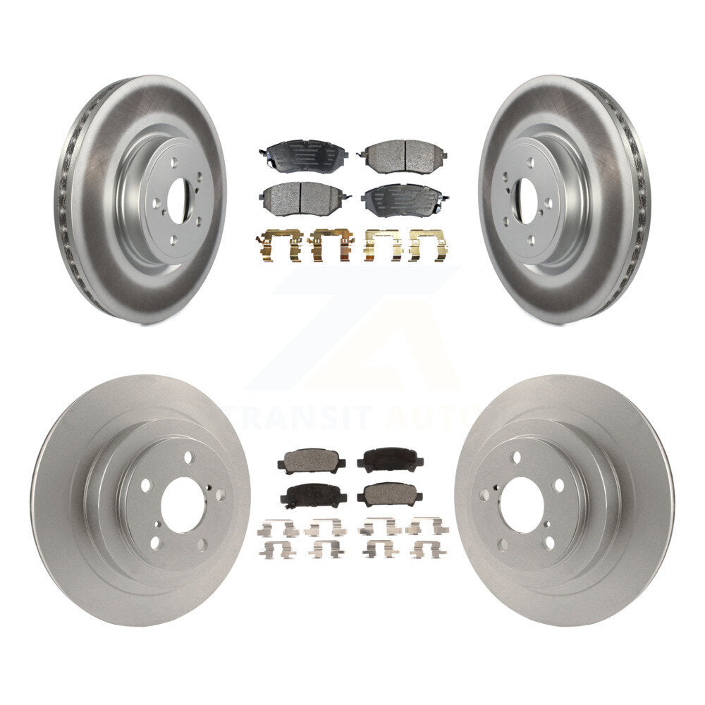 Front Rear Coated Disc Brake Rotors And Ceramic Pads Kit For Subaru Legacy