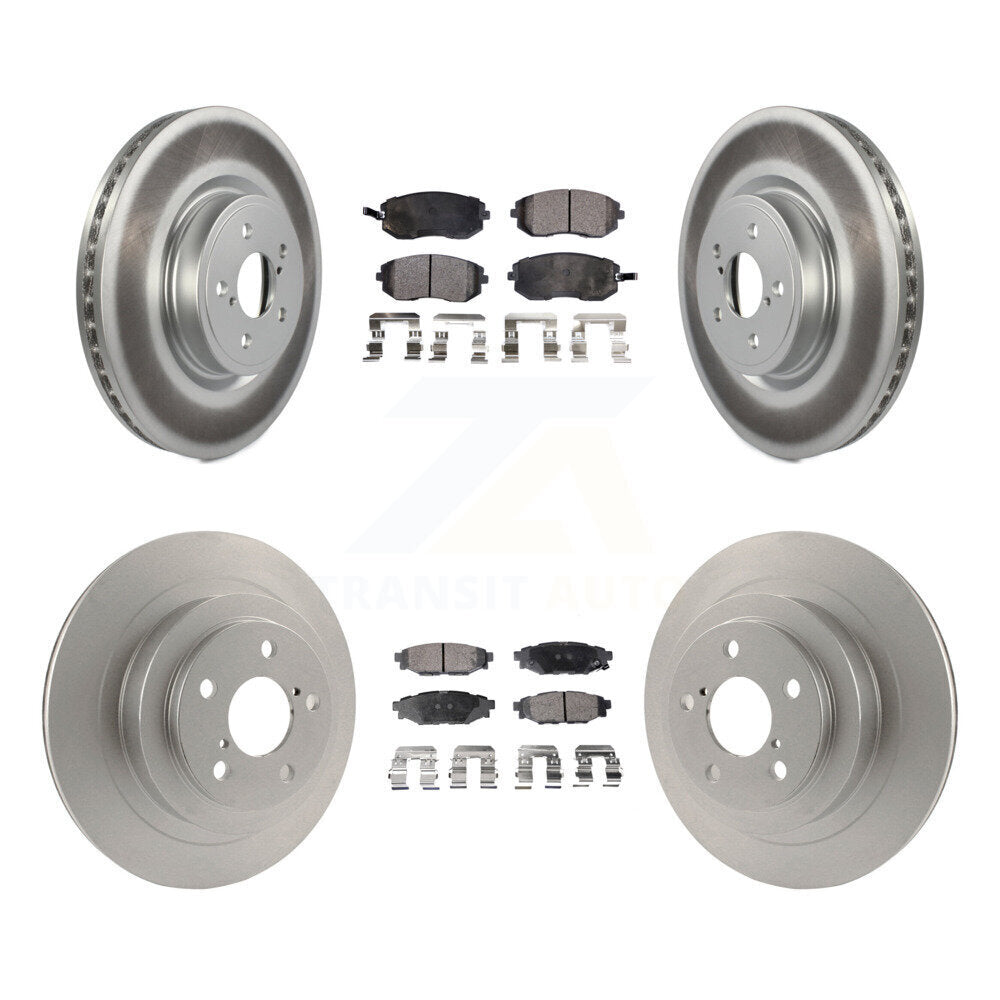 Front Rear Coated Disc Brake Rotors And Ceramic Pads Kit For Subaru Legacy