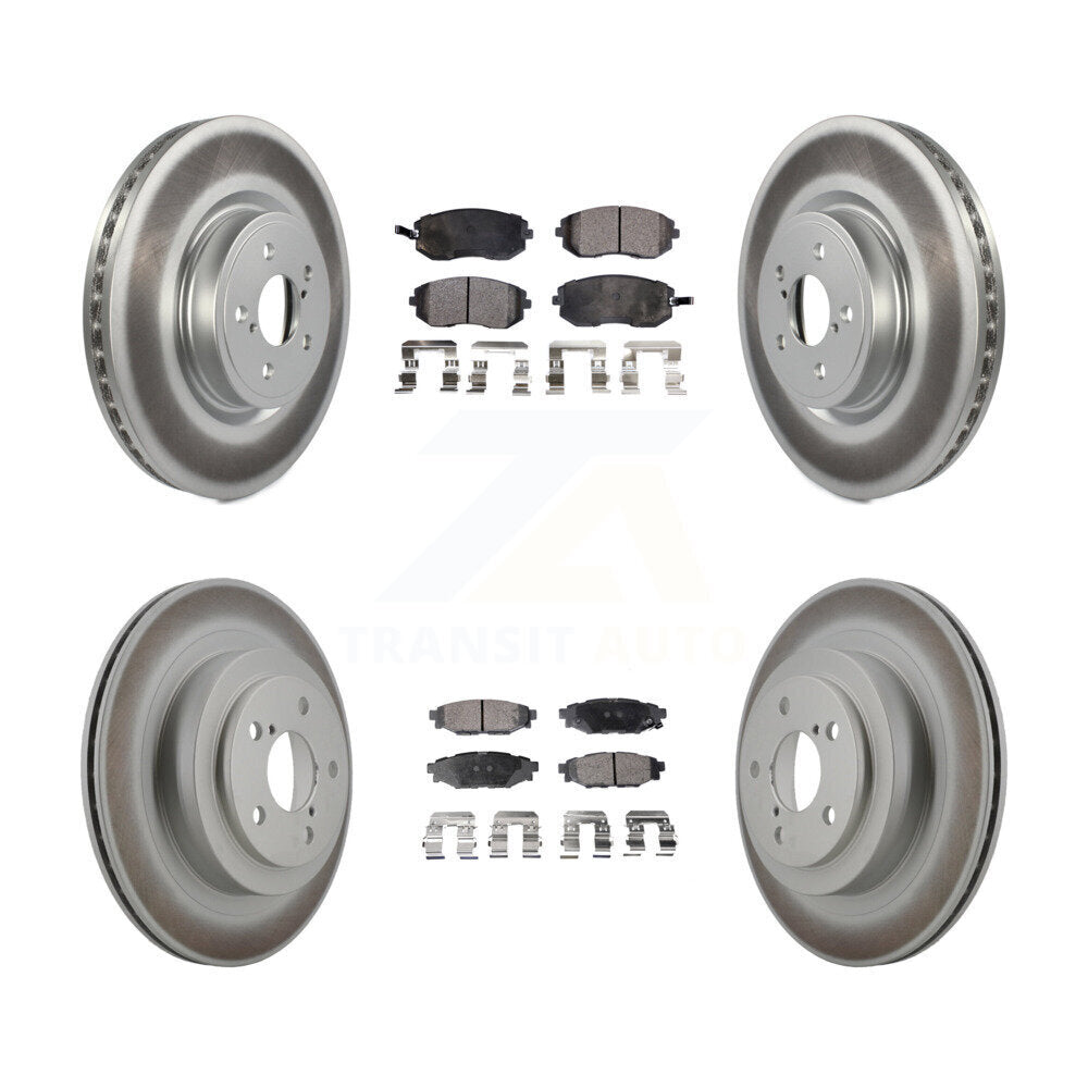 Front Rear Coated Disc Brake Rotors And Ceramic Pads Kit For Subaru Legacy