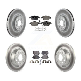 Front Rear Coated Disc Brake Rotor Ceramic Pad Kit For Volkswagen Tiguan Audi Q3
