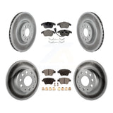 Front Rear Coated Disc Brake Rotors And Ceramic Pads Kit For Volkswagen Passat