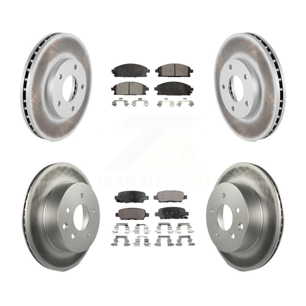 [Front+Rear] 2005-2006 Nissan X-Trail Premium Coated Rotors & Ceramic Pads Brake Kit For Max Braking