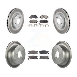 Front Rear Coated Disc Brake Rotor Ceramic Pad Kit For Mitsubishi Galant Eclipse