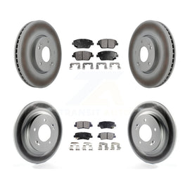 Front Rear Coated Disc Brake Rotors And Ceramic Pads Kit For Kia Optima