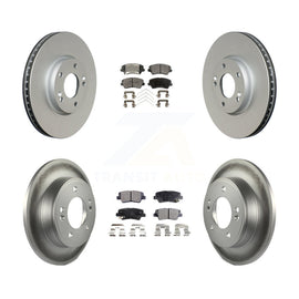 [Front+Rear] 2017 Kia Forte Koup SX Premium Coated Rotors & Ceramic Pads Brake Kit For Max Braking