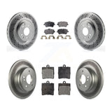 Front Rear Coated Disc Brake Rotors And Ceramic Pad Kit For Mercedes-Benz SLK280