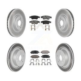 Front Rear Coated Disc Brake Rotors And Ceramic Pad Kit For INFINITI G37 G35 Q60