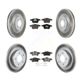 Front Rear Coated Disc Brake Rotors And Ceramic Pads Kit For Mazda 3