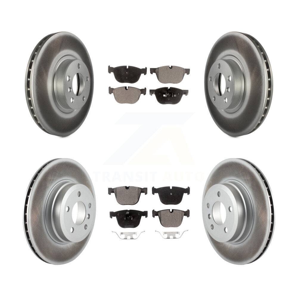 Front Rear Coated Disc Brake Rotors And Ceramic Pads Kit For BMW X5 X6