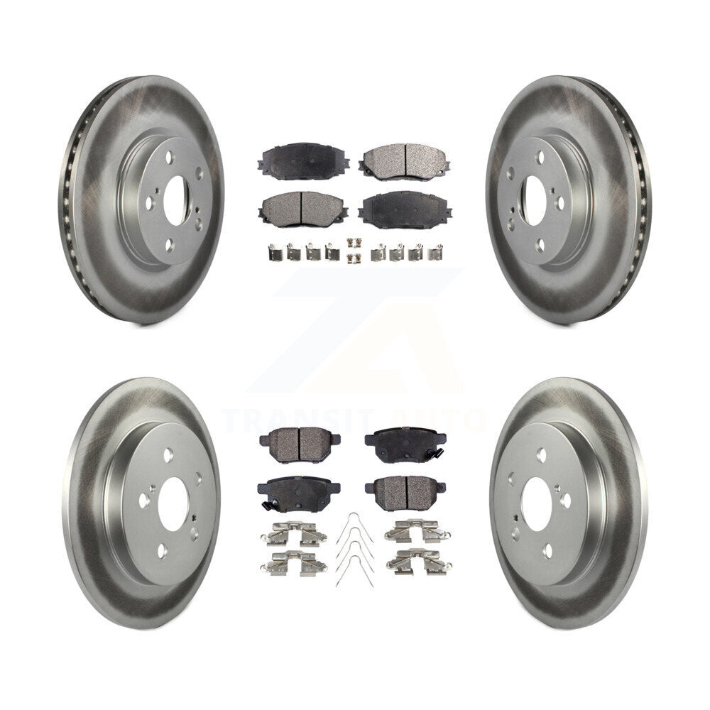 Front Rear Coated Brake Rotors Ceramic Pad Kit For Toyota Corolla Matrix Pontiac