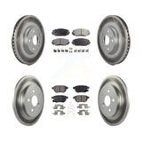 Front Rear Coated Brake Rotors Ceramic Pad Kit For Toyota Corolla Matrix Pontiac