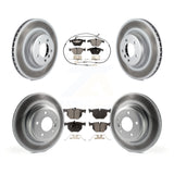 Front Rear Coated Brake Rotors Ceramic Pad Kit For BMW 335i xDrive X1 335d 335xi