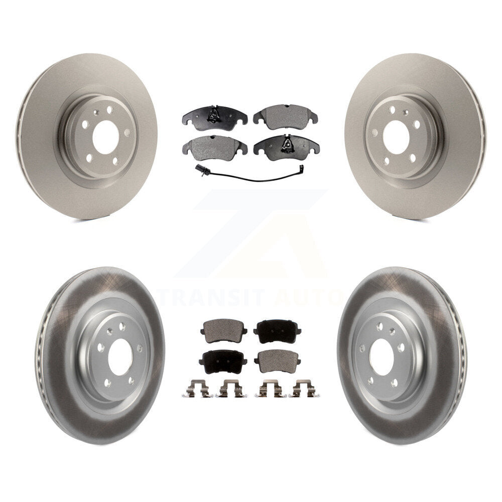 Front Rear Coated Disc Brake Rotors And Ceramic Pads Kit For Audi Q5 S5