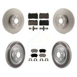 Front Rear Coated Disc Brake Rotors And Ceramic Pads Kit For Audi Q5