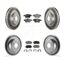 Load image into Gallery viewer, [Front+Rear] 12-15 Land Rover Range Evoque Premium Coated Rotors &amp; Ceramic Pads Brake Kit For Max Braking