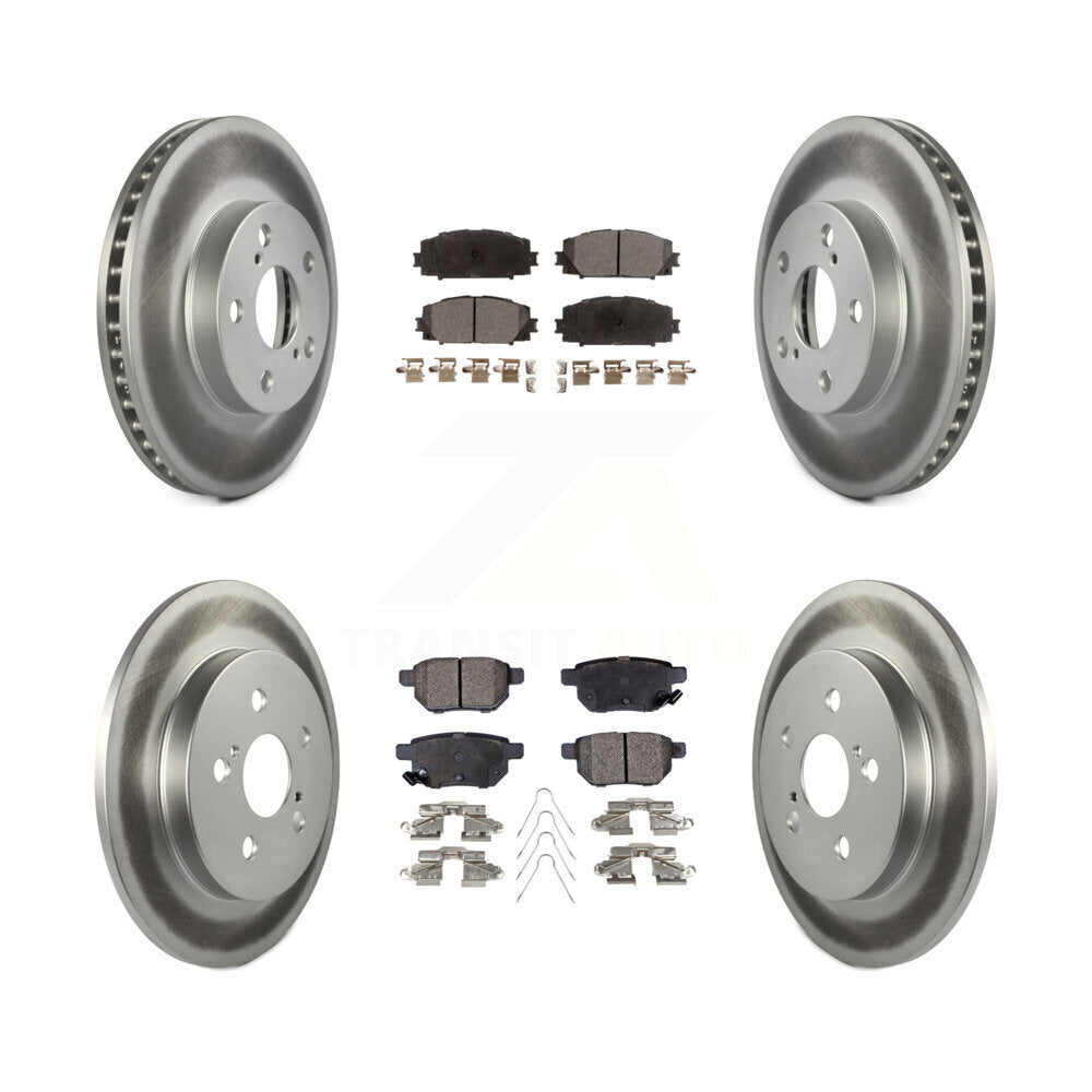 Front Rear Coated Disc Brake Rotor Ceramic Pad Kit For Toyota Prius Lexus CT200h