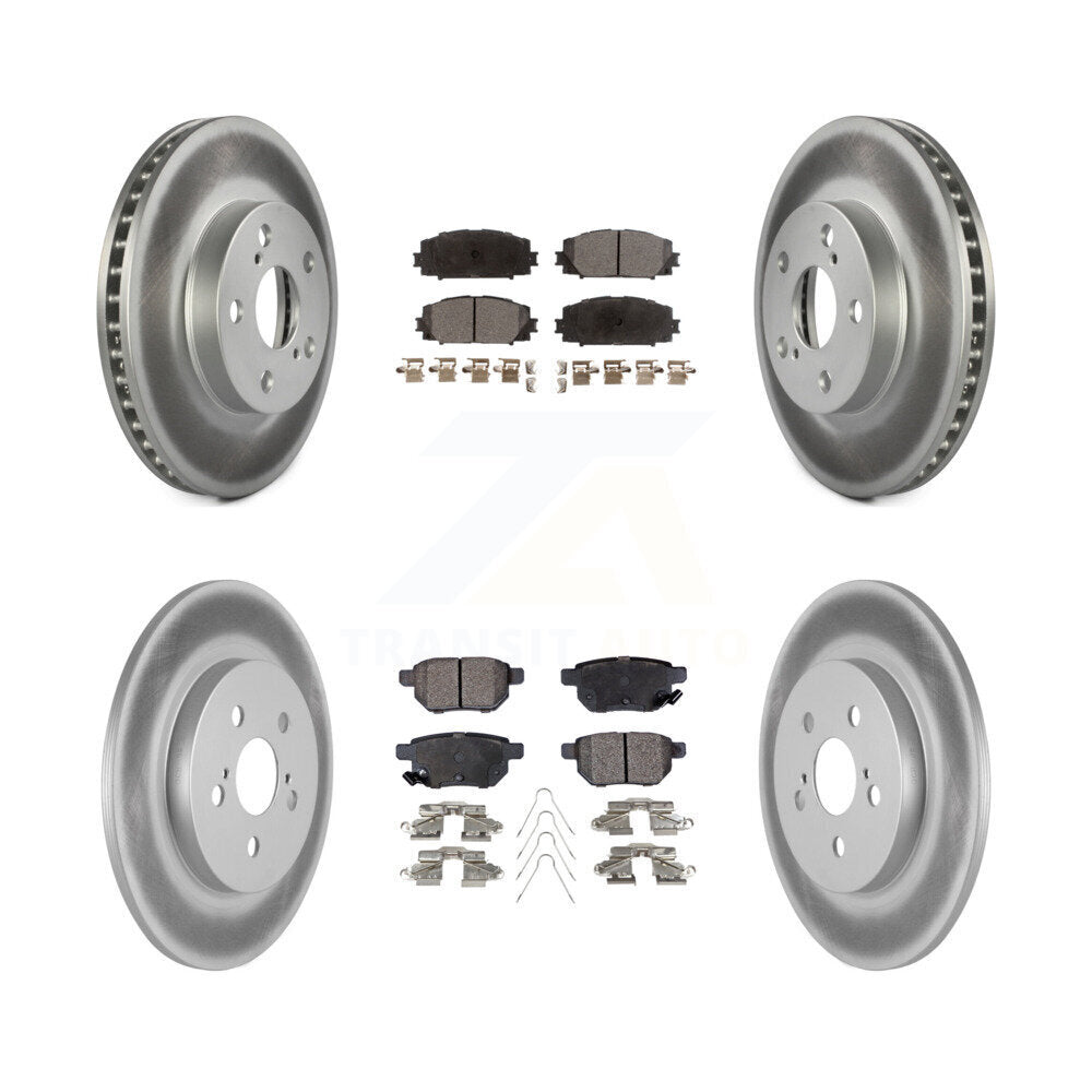 Front Rear Coated Disc Brake Rotors And Ceramic Pads Kit For Lexus CT200h