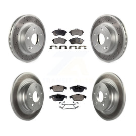 Front Rear Coated Brake Rotor & Ceramic Pad Kit For Mercedes-Benz C300 C250 C230