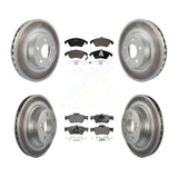 Front Rear Coated Disc Brake Rotor & Ceramic Pad Kit For Mercedes-Benz E350 E400