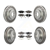 Front Rear Coated Disc Brake Rotor & Ceramic Pad Kit For Mercedes-Benz E350 E400