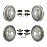 Front Rear Coated Brake Rotor & Ceramic Pad Kit For Mercedes-Benz E350 C300 C350