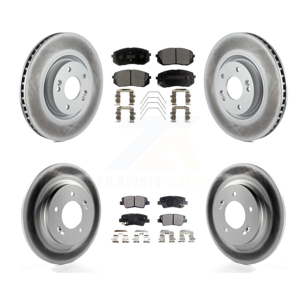 [Front+Rear] 2016 Hyundai Sonata GAS engine Premium Coated Rotors & Ceramic Pads Brake Kit For Max Braking