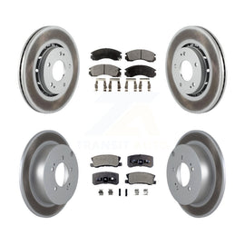 Front Rear Coated Disc Brake Rotors And Ceramic Pads Kit For Mitsubishi Lancer
