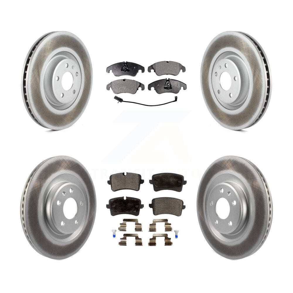 Front Rear Coated Disc Brake Rotors And Ceramic Pads Kit For Audi A6