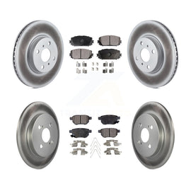 Front Rear Coated Disc Brake Rotors And Ceramic Pads Kit For Toyota Yaris