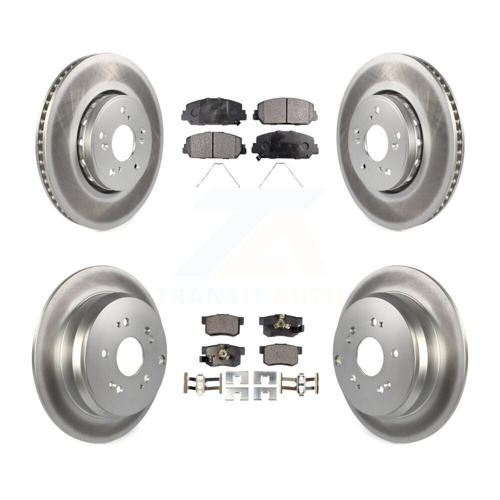 [Front+Rear] 2013-2018 Acura RDX Premium Coated Rotors & Ceramic Pads Brake Kit For Max Braking