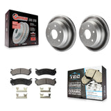 Rear Coated Brake Rotor Ceramic Pad Kit For Chevrolet Silverado 2500 HD Suburban