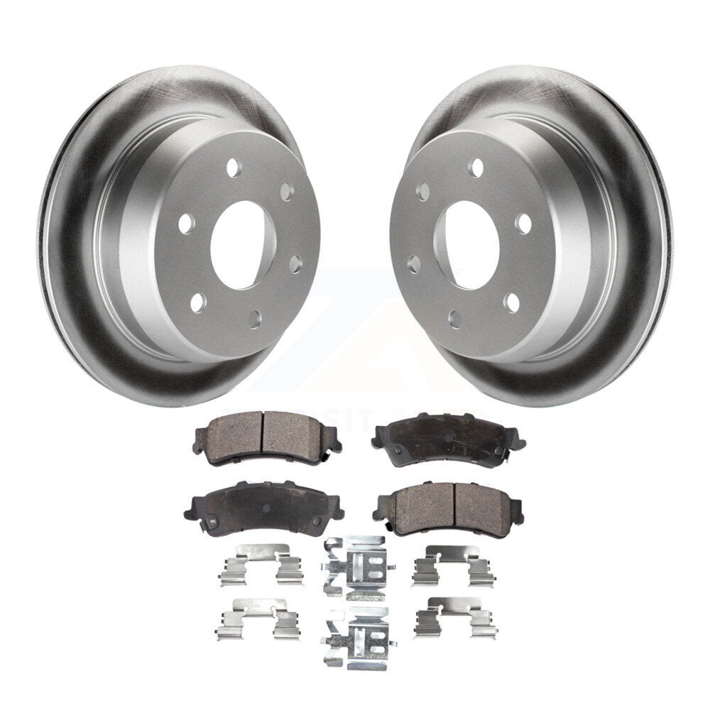 Rear Coat Brake Rotor Ceramic Pad Kit For Chevrolet Silverado 1500 GMC Sierra XL