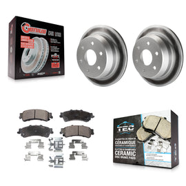Rear Coat Brake Rotor Ceramic Pad Kit For Chevrolet Silverado 1500 GMC Sierra XL