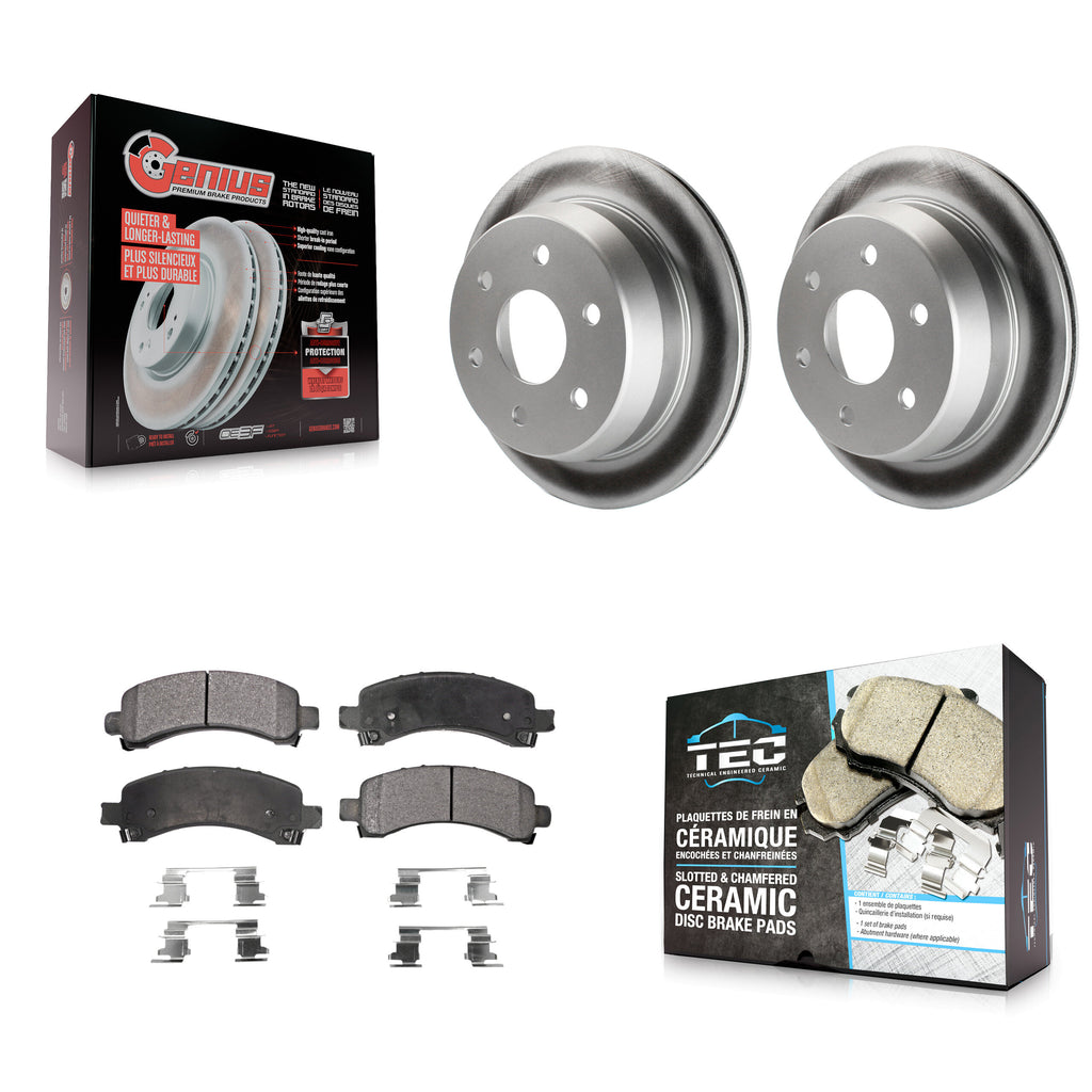 Rear Coat Disc Brake Rotor Ceramic Pad Kit For Chevrolet Suburban 1500 Avalanche