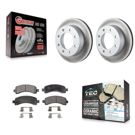 Rear Coat Brake Rotor Ceramic Pad Kit For Chevrolet Express 2500 GMC 3500 Savana