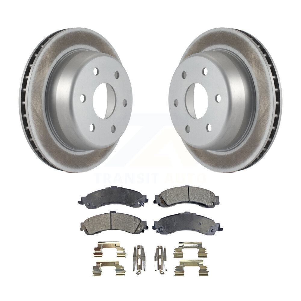 Rear Coat Brake Rotors Ceramic Pad Kit For Chevrolet Silverado 1500 GMC Tahoe XL