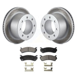 Rear Coated Disc Brake Rotors And Ceramic Pads Kit For GMC Sierra 3500 Classic