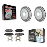 Rear Coated Disc Brake Rotors And Ceramic Pads Kit For Cadillac CTS STS