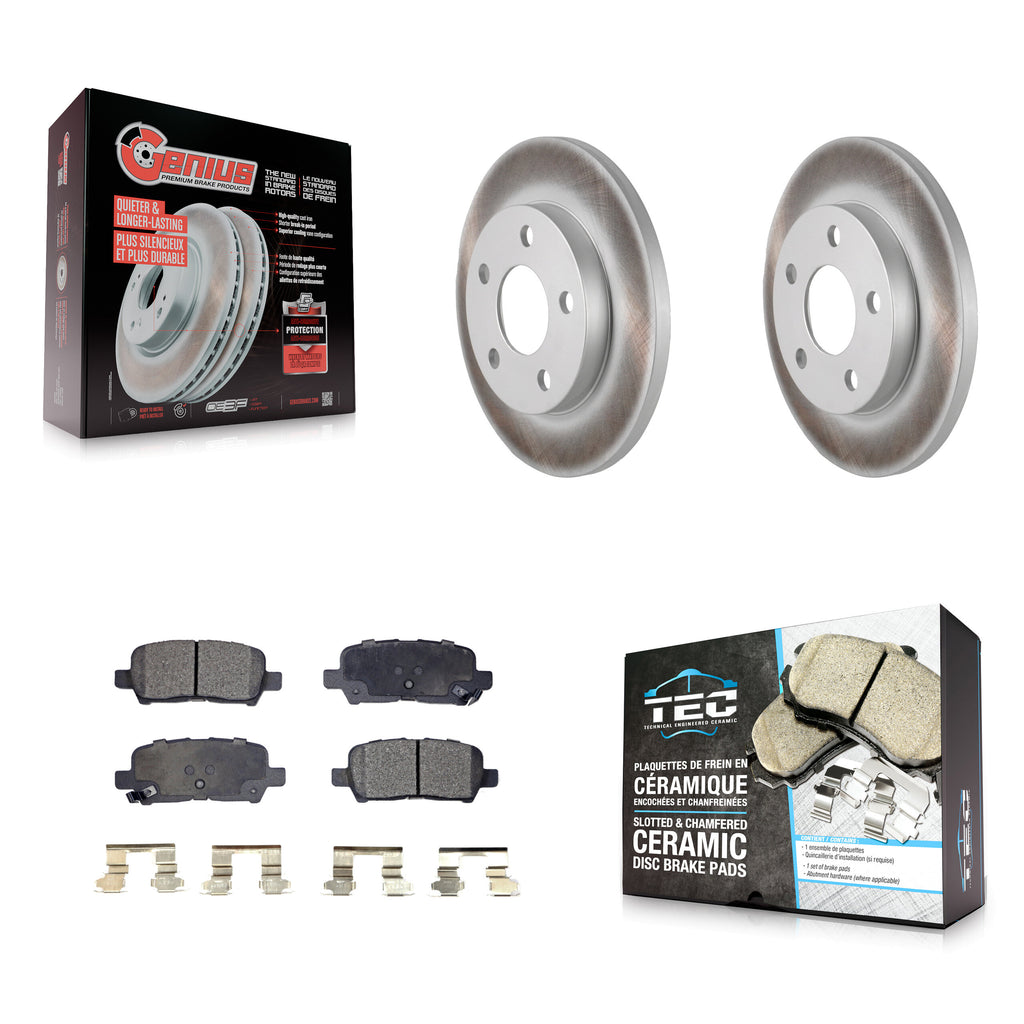 Rear Coated Brake Rotors Ceramic Pad Kit For Chevrolet Impala Pontiac Grand Prix