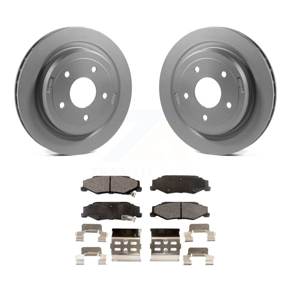 Rear Coated Disc Brake Rotor Ceramic Pad Kit For Chevrolet Corvette Cadillac XLR