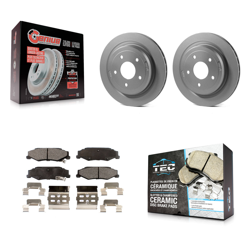 Rear Coated Disc Brake Rotor Ceramic Pad Kit For Chevrolet Corvette Cadillac XLR