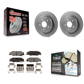 Rear Coated Disc Brake Rotor Ceramic Pad Kit For Chevrolet Corvette Cadillac XLR