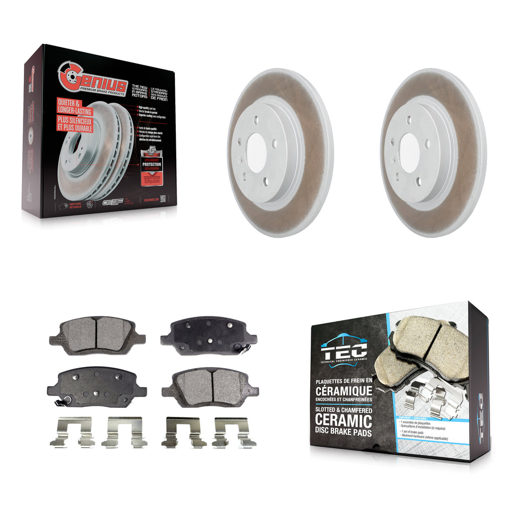 Rear Coated Brake Rotor & Ceramic Pad Kit For Chevrolet Uplander Pontiac Montana