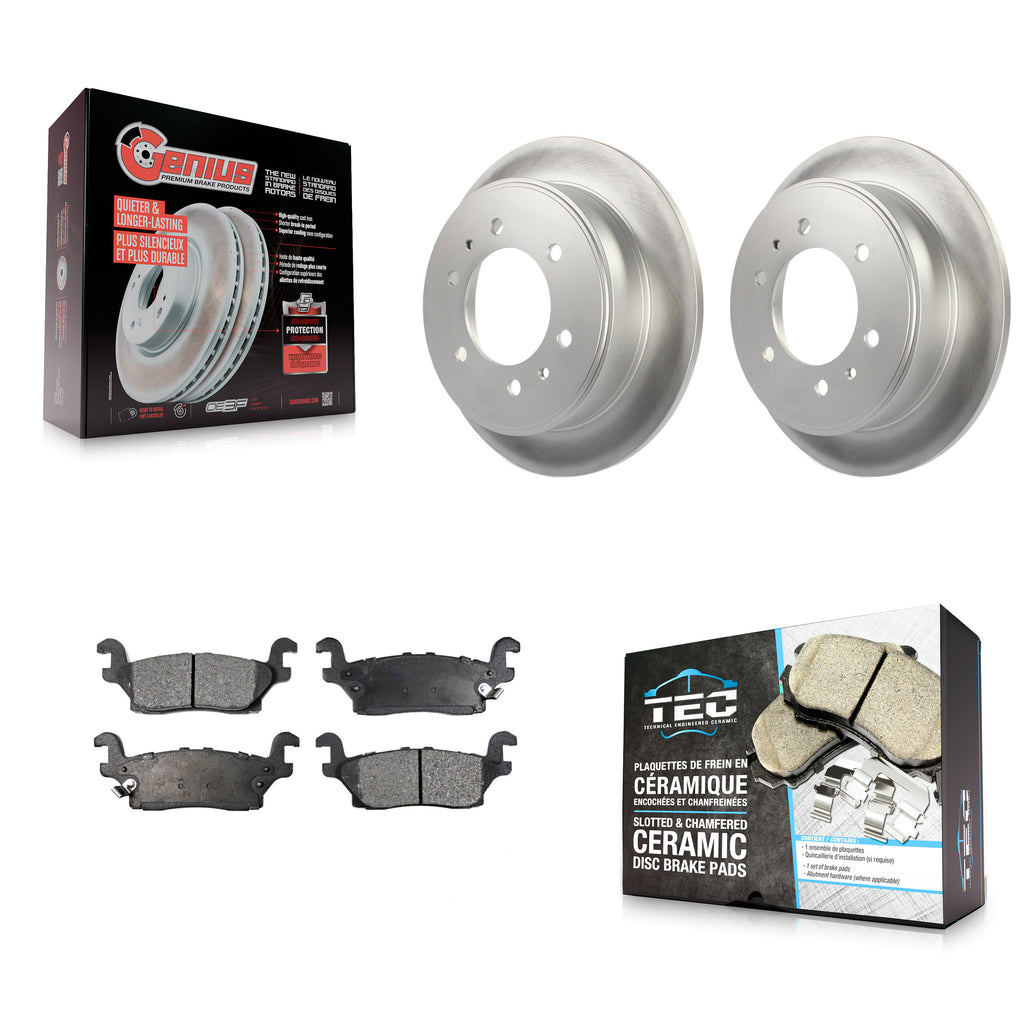 Rear Coated Disc Brake Rotors And Ceramic Pads Kit For Hummer H3 H3T