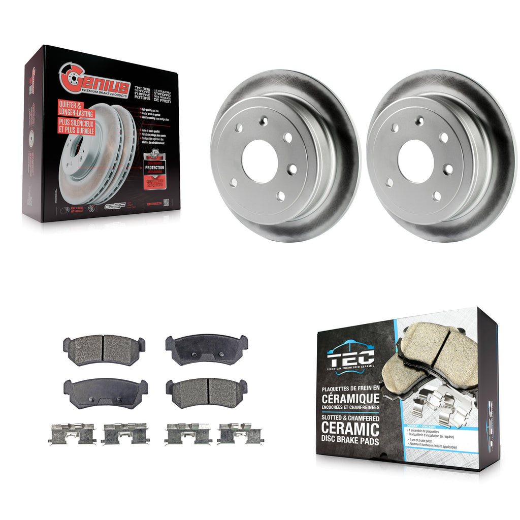 Rear Coated Brake Rotors Ceramic Pad Kit For Suzuki Forenza Reno Chevrolet Optra