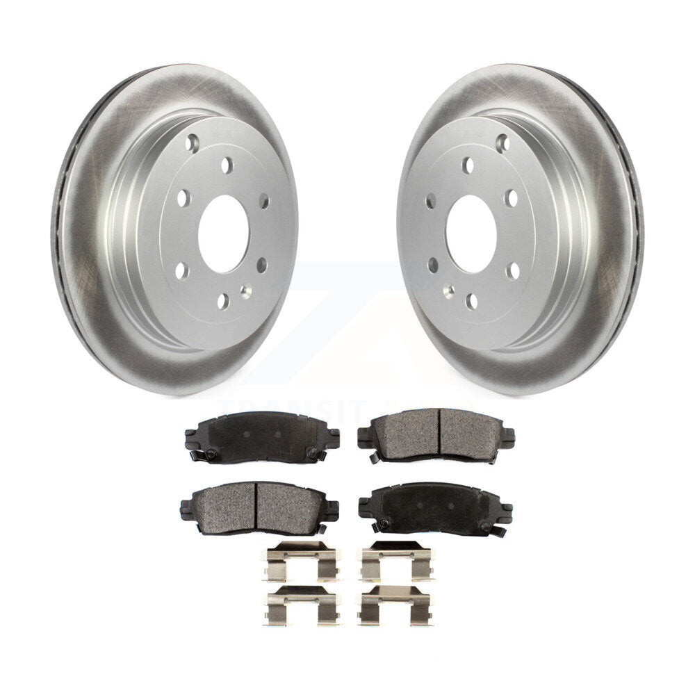 Rear Coated Brake Rotors Ceramic Pad Kit For Chevrolet Traverse GMC Acadia Buick