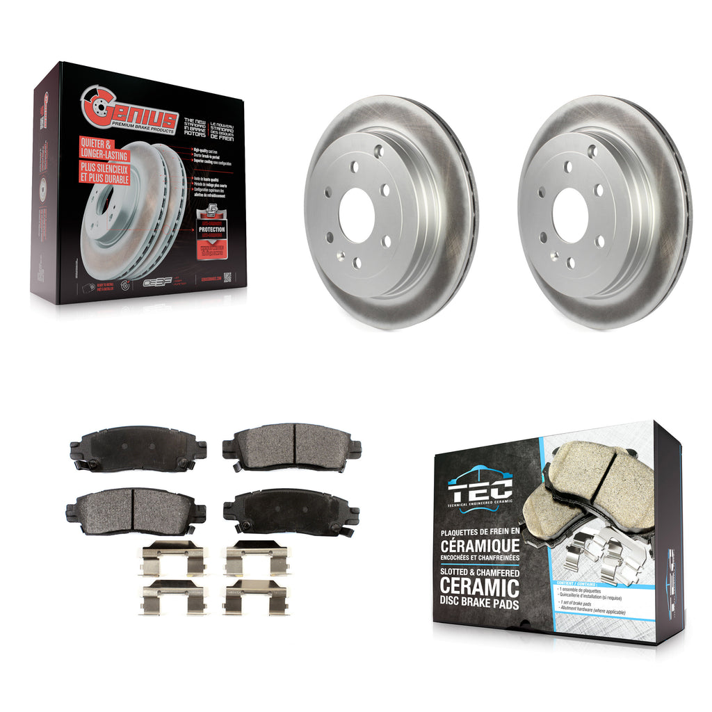 Rear Coated Brake Rotors Ceramic Pad Kit For Chevrolet Traverse GMC Acadia Buick
