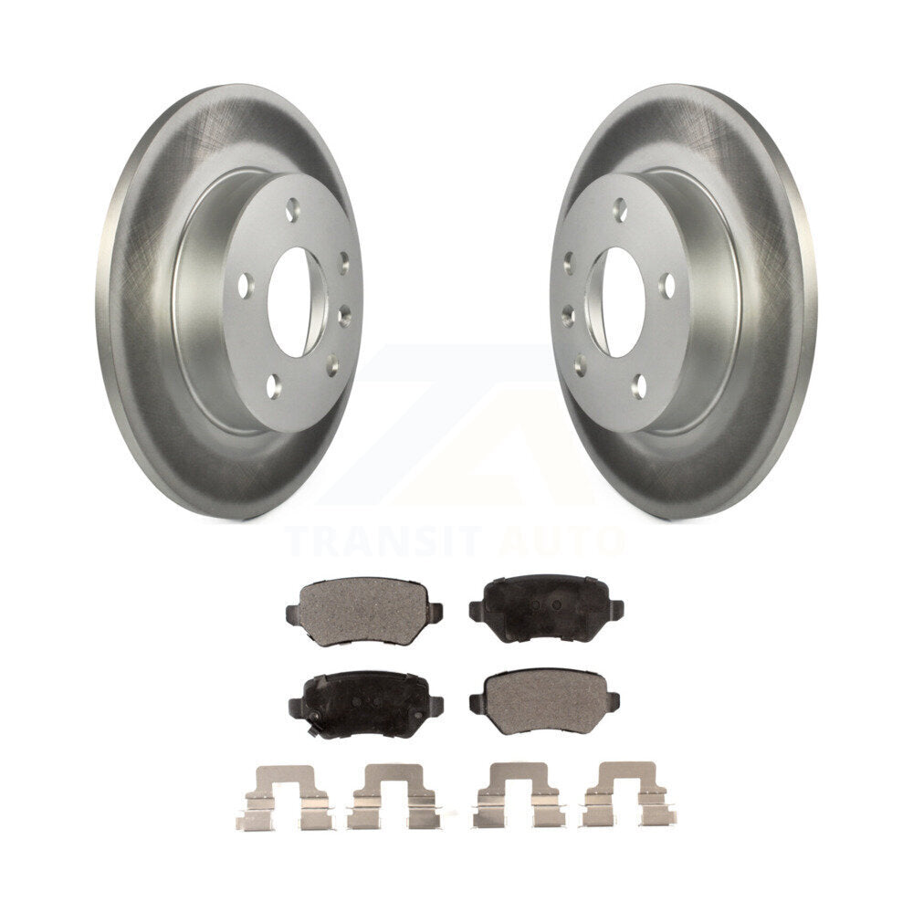 Rear Coated Disc Brake Rotors And Ceramic Pads Kit For 2008-2009 Saturn Astra