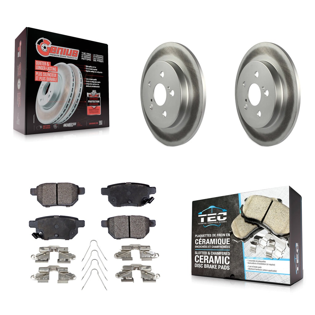 Rear Coat Brake Rotor Ceramic Pad Kit For Toyota Corolla Prius Matrix Prime Vibe